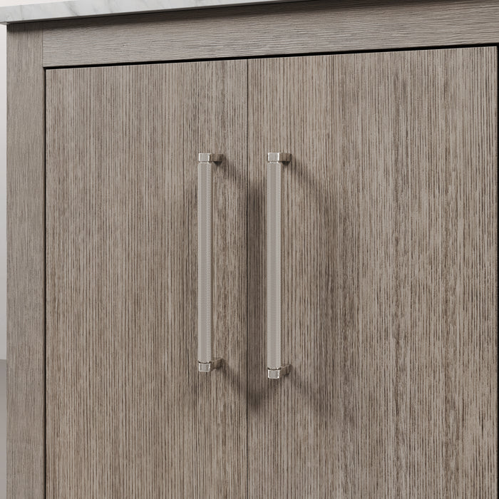 Kingston Hugo HU30CW01GK - 30 in. x 22 in. Bathroom Vanity Marble Top and White Basin, Grey Oak