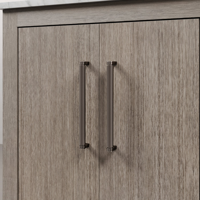 Kingston Hugo HU30CW03GK - 30 in. x 22 in. Bathroom Vanity White Marble Top and White Basin, Grey Oak