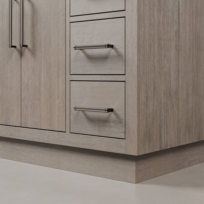Kingston Hugo HU48CW03GK - 48 in. x 22 in. Bathroom Vanity White Marble Top and White Basin, Grey Oak