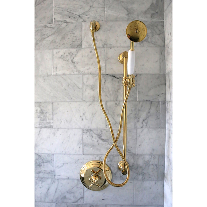 Kingston Heirloom K105A2 - Victorian Single Function Round Hand Shower, Polished Brass