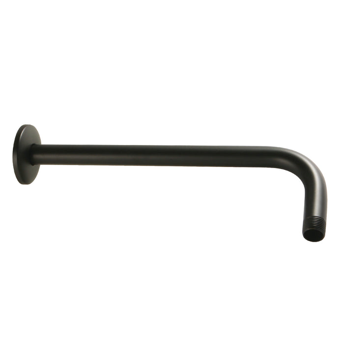 Kingston Claremont K112A0 12-Inch J-Shaped Rain Drop Shower Arm with Round Flange, Matte Black