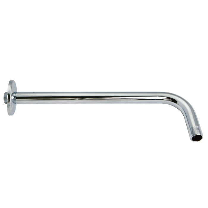 Kingston Claremont K112A1 12-Inch J-Shaped Rain Drop Shower Arm with Round Flange, Polished Chrome