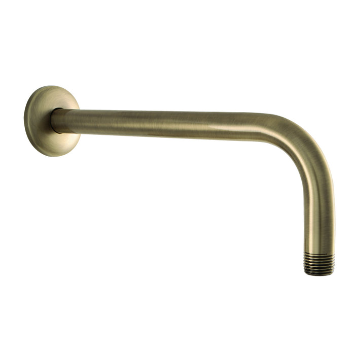Kingston Claremont K112A3 12-Inch J-Shaped Rain Drop Shower Arm with Round Flange, Antique Brass