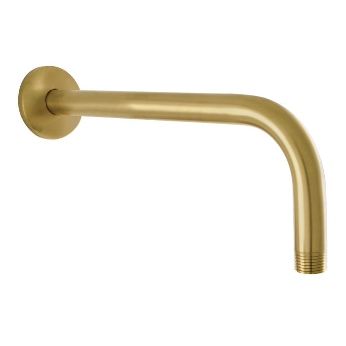 Kingston Claremont K112A7 12-Inch J-Shaped Rain Drop Shower Arm with Round Flange, Brushed Brass