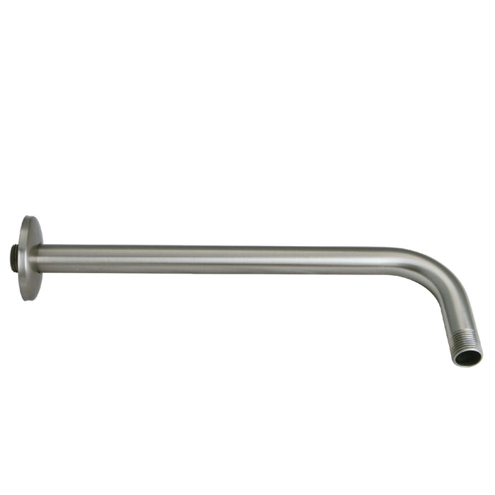 Kingston Claremont K112A8 12-Inch J-Shaped Rain Drop Shower Arm with Round Flange, Brushed Nickel