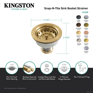 Kingston Brass KS7277PXBS – Englische Landhaus‑Küchenarmatur Mit Brücke & Brause, Satiniertes Messing