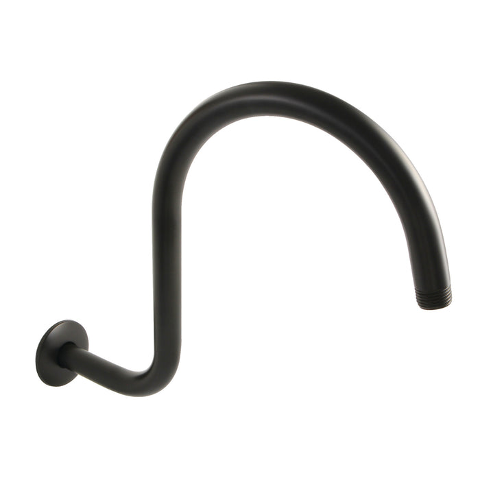 Kingston Restoration K114C0 14-Inch Shower Arm with Round Flange, Matte Black