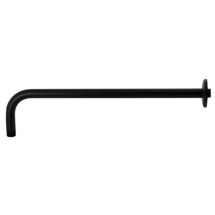 Kingston Claremont K117A0 17-Inch J-Shaped Rain Drop Shower Arm with Round Flange, Matte Black