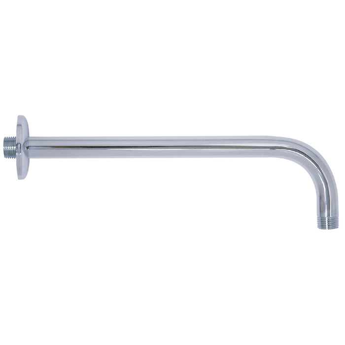Kingston Claremont K117A1 17-Inch J-Shaped Rain Drop Shower Arm with Round Flange, Polished Chrome