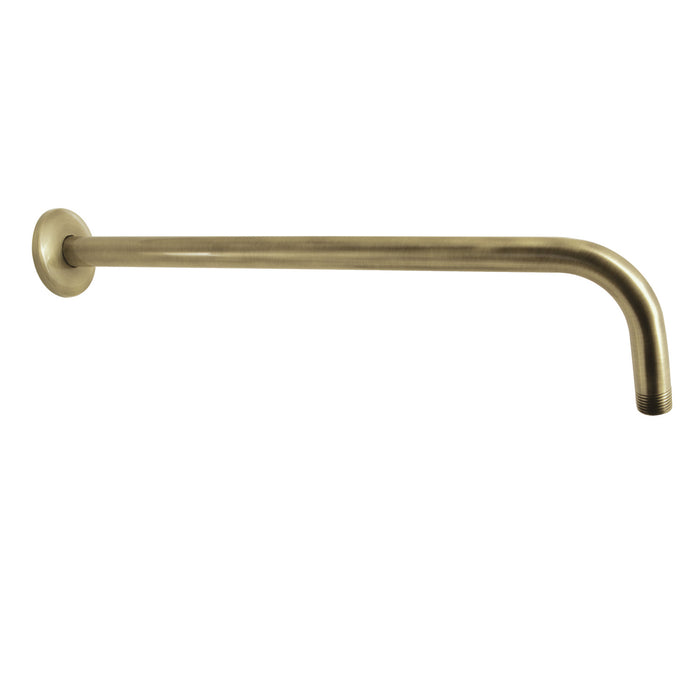 Kingston Claremont K117A3 17-Inch J-Shaped Rain Drop Shower Arm with Round Flange, Antique Brass