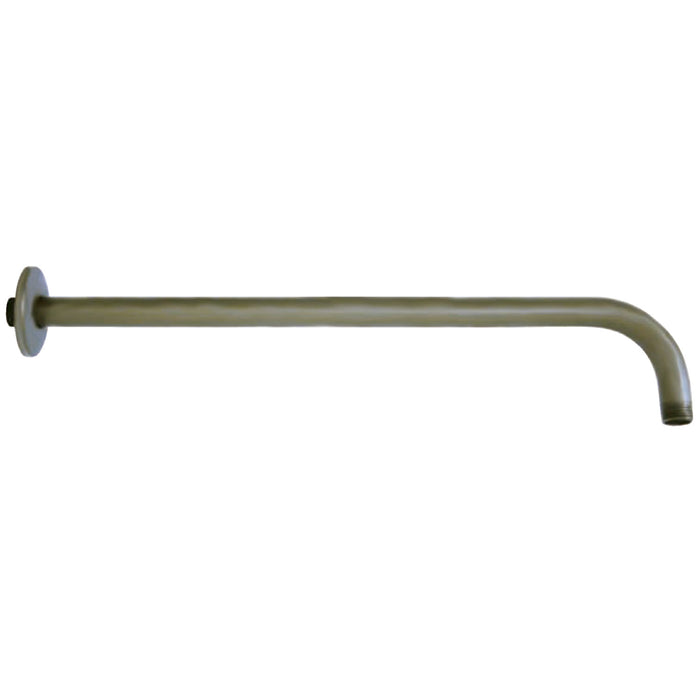 Kingston Claremont K117A8 17-Inch J-Shaped Rain Drop Shower Arm with Round Flange, Brushed Nickel