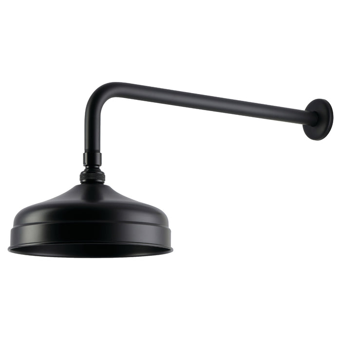 Kingston Trimscape K124K10 8-Inch Round Raindrop Brass Shower Head with 17-Inch Shower Arm, Matte Black