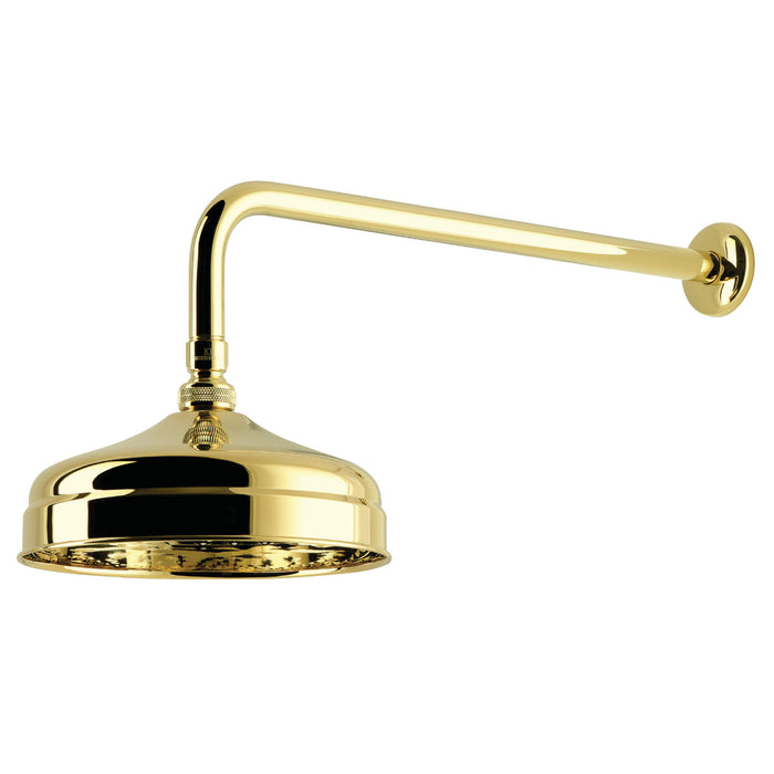 Kingston Trimscape K124K12 8-Inch Round Raindrop Brass Shower Head with 17-Inch Shower Arm, Polished Brass