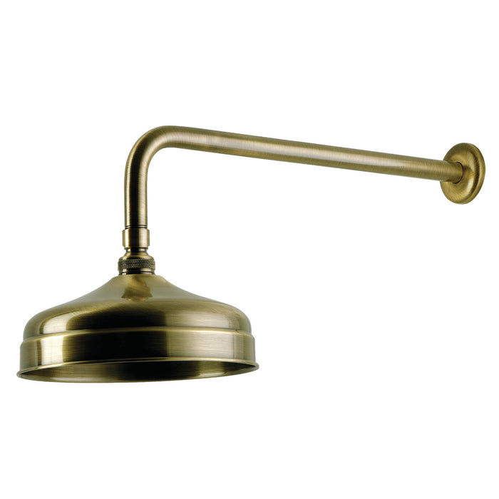 Kingston Trimscape K124K13 8-Inch Round Raindrop Brass Shower Head with 17-Inch Shower Arm, Antique Brass