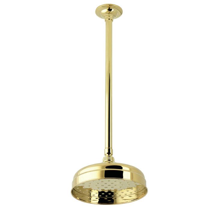 Kingston Trimscape K124K22 8-Inch Round Brass Shower Head with 17-Inch Ceiling Mounted Shower Arm, Polished Brass