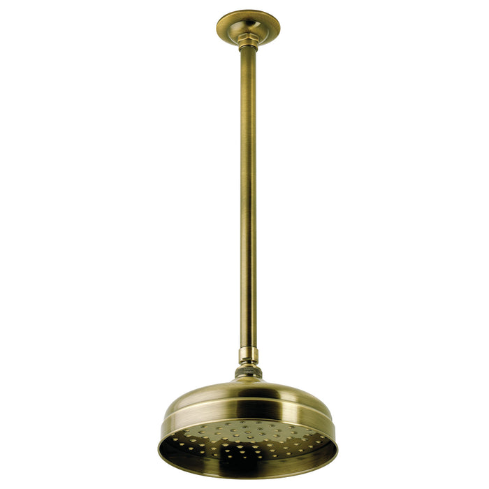 Kingston Trimscape K124K23 8-Inch Round Brass Shower Head with 17-Inch Ceiling Mounted Shower Arm, Antique Brass