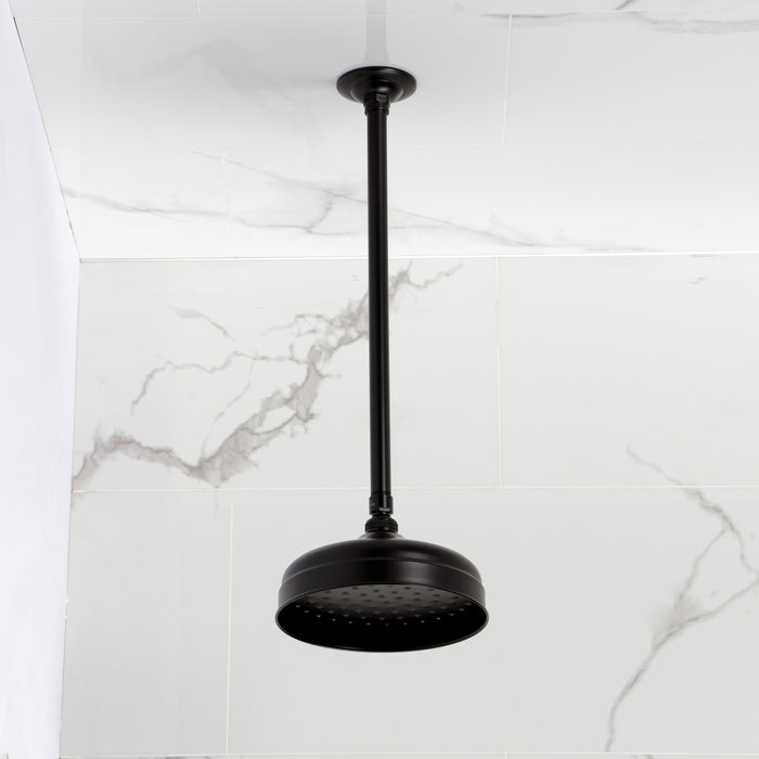 Kingston Trimscape K124K25 8-Inch Round Brass Shower Head with 17-Inch Ceiling Mounted Shower Arm, Oil Rubbed Bronze