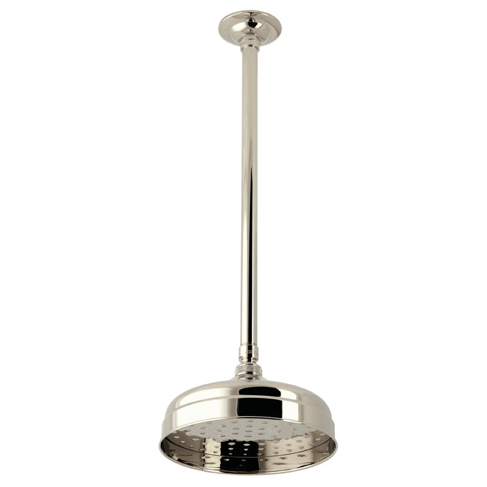 Kingston Trimscape K124K26 8-Inch Round Brass Shower Head with 17-Inch Ceiling Mounted Shower Arm, Polished Nickel