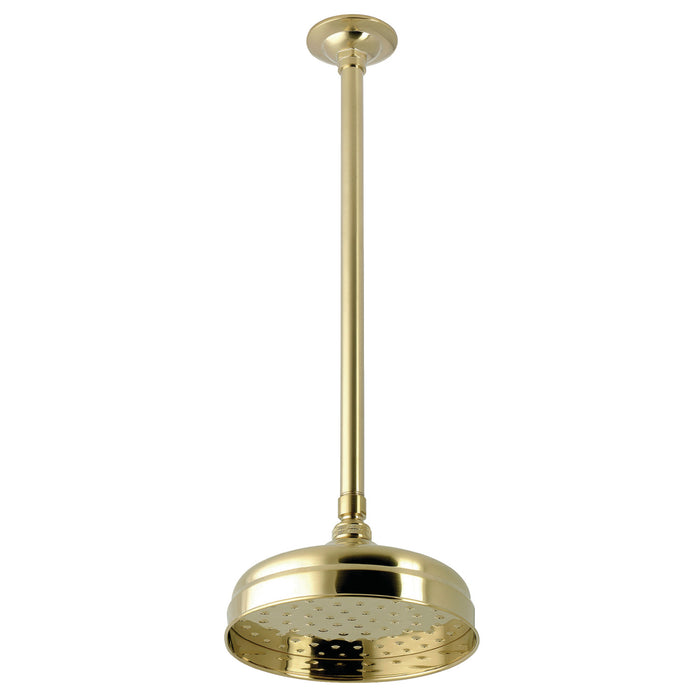 Kingston Trimscape K124K27 8-Inch Round Brass Shower Head with 17-Inch Ceiling Mounted Shower Arm, Brushed Brass