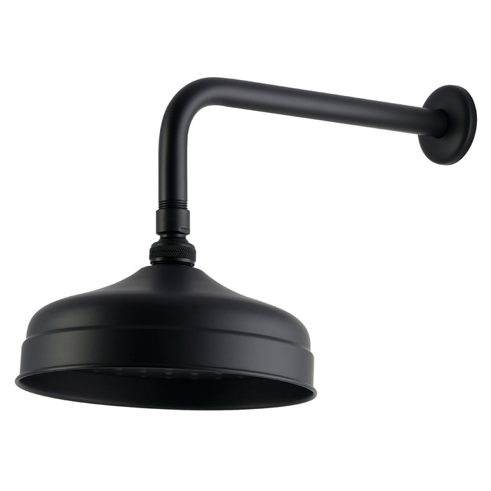 Kingston Trimscape K124K30 8-Inch Round Raindrop Brass Shower Head with 12-Inch Shower Arm, Matte Black