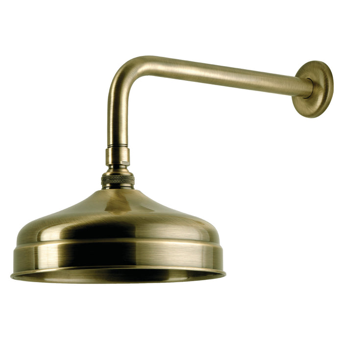 Kingston Trimscape K124K33 8-Inch Round Raindrop Brass Shower Head with 12-Inch Shower Arm, Antique Brass