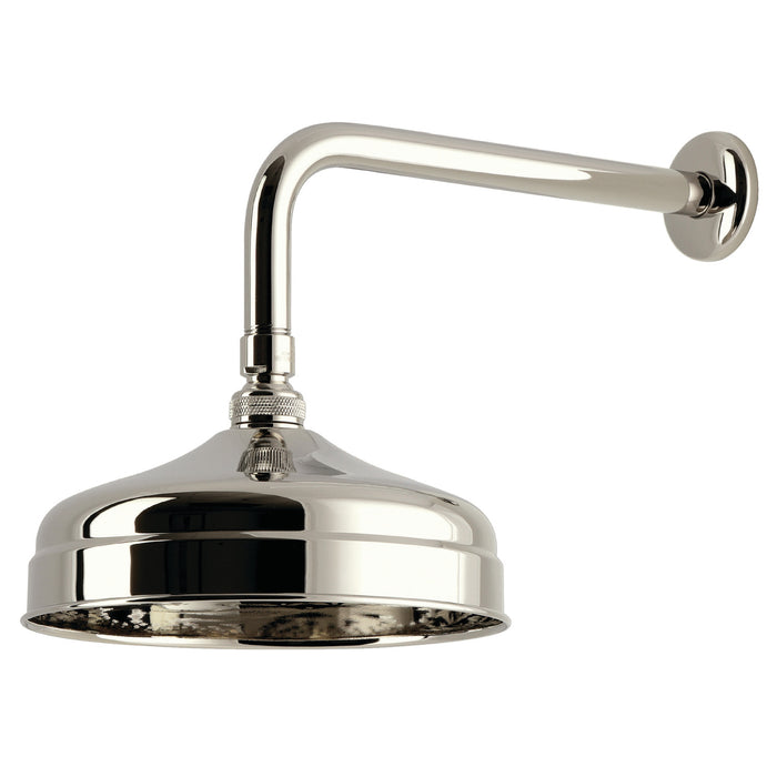 Kingston Trimscape K124K36 8-Inch Round Raindrop Brass Shower Head with 12-Inch Shower Arm, Polished Nickel