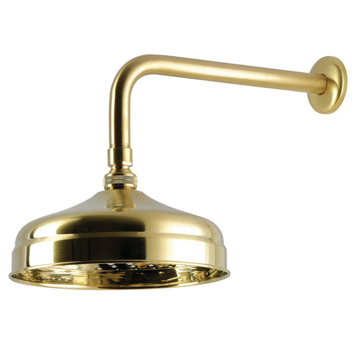 Kingston Trimscape K124K37 8-Inch Round Raindrop Brass Shower Head with 12-Inch Shower Arm, Brushed Brass