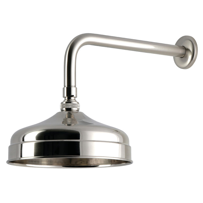 Kingston Trimscape K124K38 8-Inch Round Raindrop Brass Shower Head with 12-Inch Shower Arm, Brushed Nickel