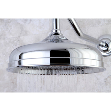 Kingston Messing Duschkopf K124 A1 Viktorianisch – 8 Zoll Durchmesser, Regentropfen-Muster, Chrompoliert, 2,0 GPM Durchfluss