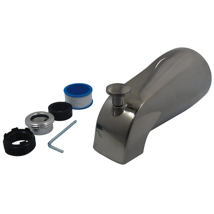 Kingston Made To Match K1273A8 5-3/8 Inch Brass Universal Tub Spout with Diverter, Brushed Nickel