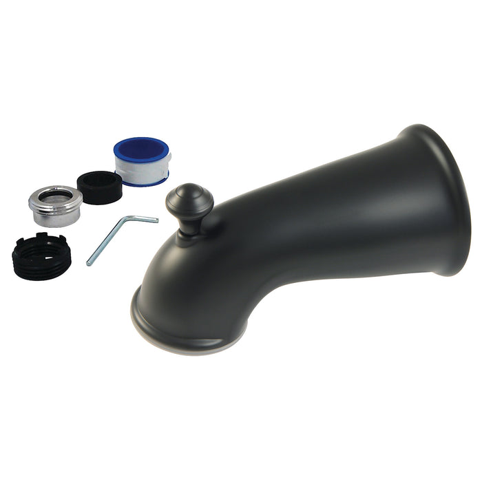 Kingston Heirloom K1275A0 - Made To Match 6-Inch Zinc Universal Tub Faucet Spout with Diverter, Matte Black