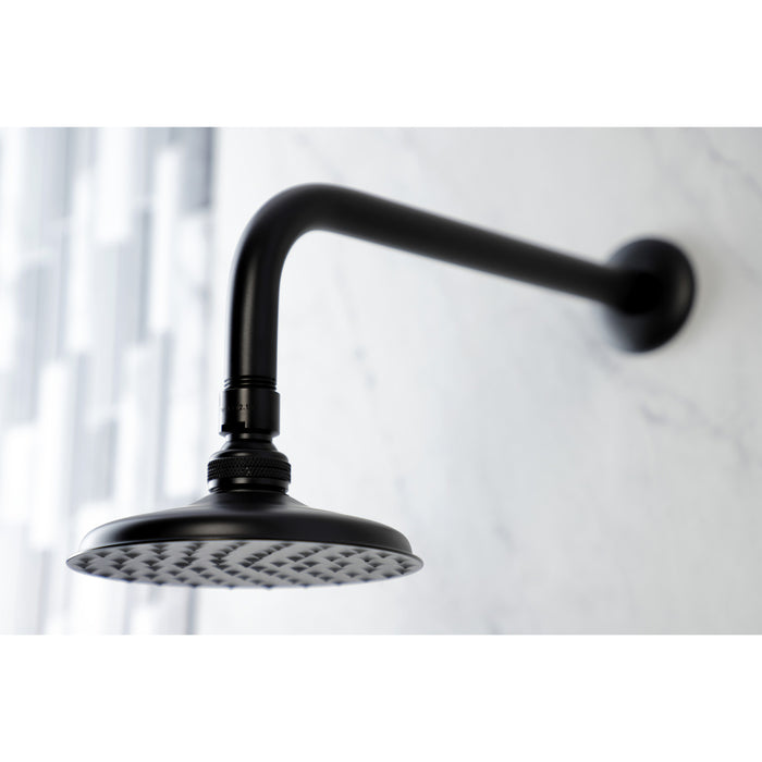 Kingston Heirloom K135A0CK - Victorian 5-1/4-Inch Round Raindrop Brass Shower Head with 12-Inch Shower Arm, Matte Black
