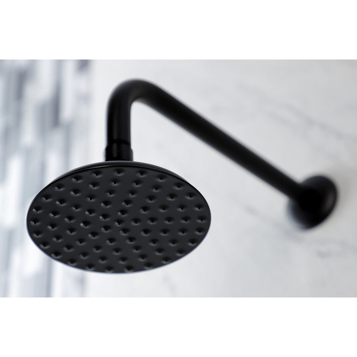 Victorian K135A0CK 5-1/4-Inch Round Raindrop Brass Shower Head with 12-Inch Shower Arm, Matte Black