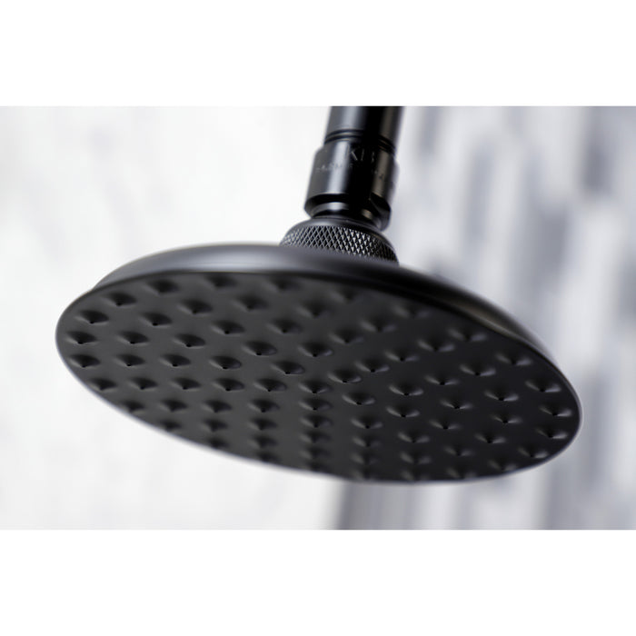 Victorian K135A0CK 5-1/4-Inch Round Raindrop Brass Shower Head with 12-Inch Shower Arm, Matte Black