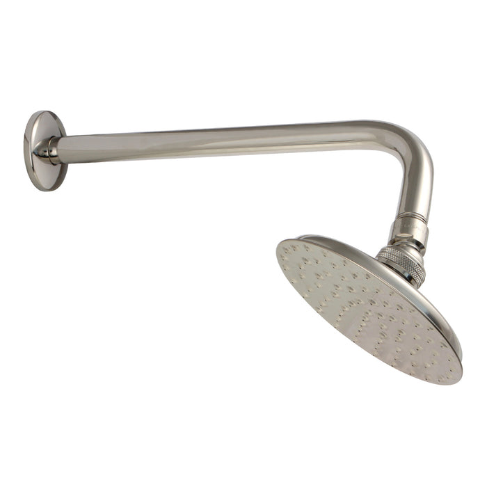 Kingston Heirloom K135A6CK - Victorian 5-1/4-Inch Round Raindrop Brass Shower Head with 12-Inch Shower Arm, Polished Nickel