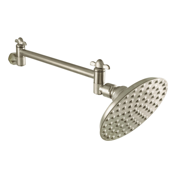 Kingston Heirloom K135K8 - Victorian 5-1/4-Inch Round Raindrop Brass Shower Head with 10-Inch High-Low Shower Arm, Brushed Nickel