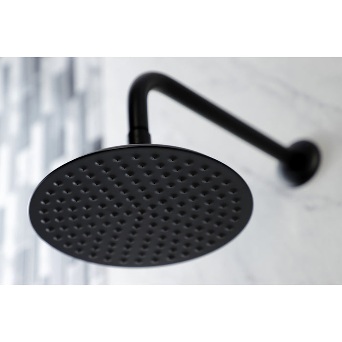 Kingston Heirloom K136A0CK - Victorian 7-3/4 Inch Round Raindrop Brass Shower Head with 12-Inch Shower Arm, Matte Black