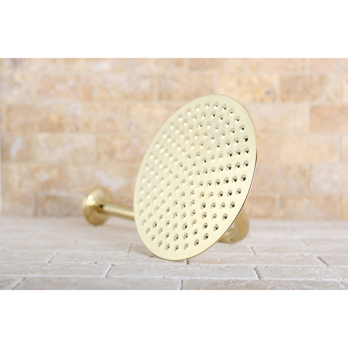 Kingston Heirloom K136A2CK - Victorian 7-3/4 Inch Round Raindrop Brass Shower Head with 12-Inch Shower Arm, Polished Brass