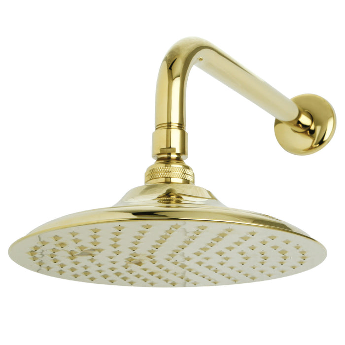 Shower Scape K136A2CK 7-3/4 Inch Brass Shower Head with 12-Inch Shower Arm, Polished Brass