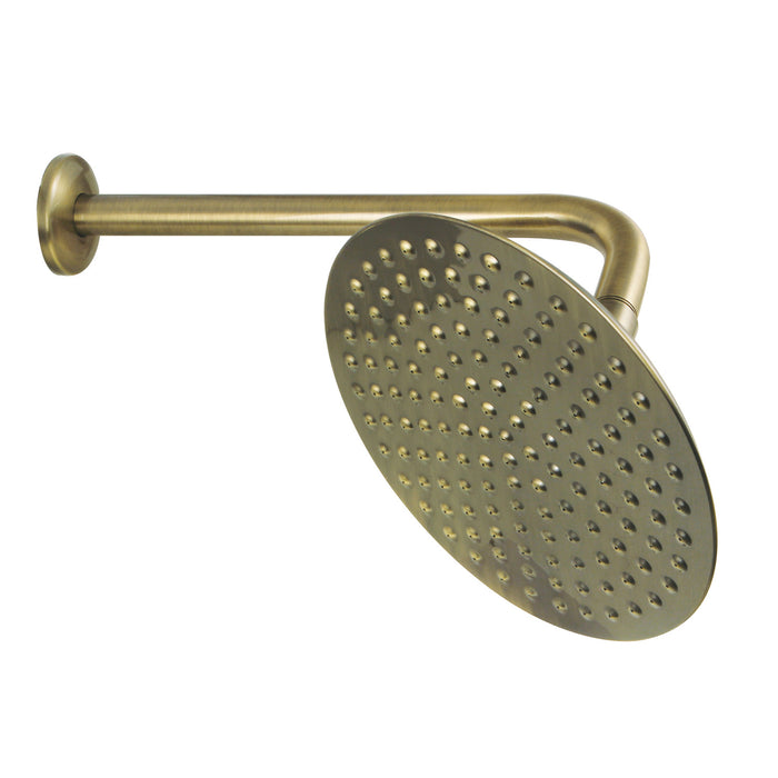 Victorian K136A3CK 7-3/4 Inch Round Raindrop Brass Shower Head with 12-Inch Shower Arm, Antique Brass