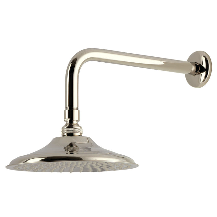 Kingston Heirloom K136A6CK - Victorian 7-3/4 Inch Round Raindrop Brass Shower Head with 12-Inch Shower Arm, Polished Nickel