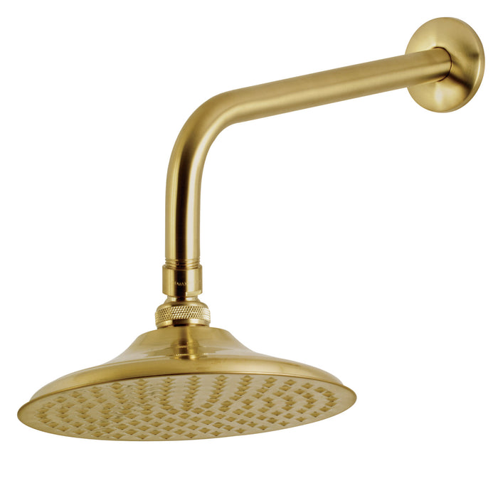 Kingston Heirloom K136A7CK - Victorian 7-3/4 Inch Round Raindrop Brass Shower Head with 12-Inch Shower Arm, Brushed Brass