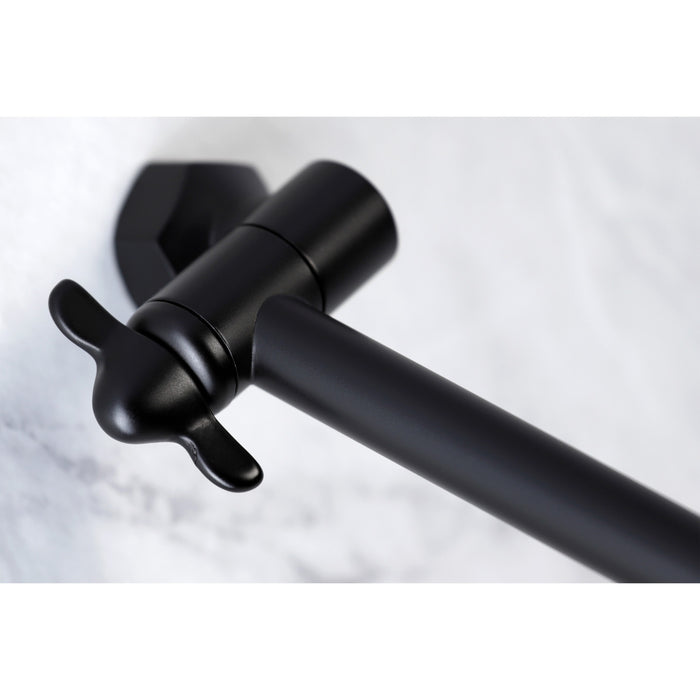 Kingston Heirloom K136K0MB - Victorian 7-3/4 Inch Round Raindrop Brass Shower Head with 10-Inch High-Low Adjustable Shower Arm, Matte Black