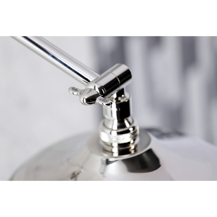 Kingston Heirloom K136K6 - Victorian 7-3/4 Inch Round Raindrop Brass Shower Head with 10-Inch High-Low Adjustable Shower Arm, Polished Nickel