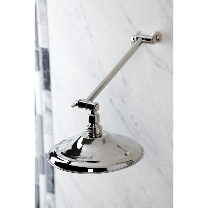 Kingston Heirloom K136K6 - Victorian 7-3/4 Inch Round Raindrop Brass Shower Head with 10-Inch High-Low Adjustable Shower Arm, Polished Nickel