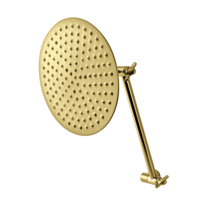 Kingston Heirloom K136K7 - Victorian 7-3/4 Inch Round Raindrop Brass Shower Head with 10-Inch High-Low Adjustable Shower Arm, Brushed Brass