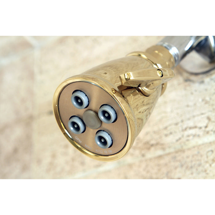 Kingston Heirloom K137A2 - Victorian 2-5/16-Inch Round Adjustable Jet Spray Brass Shower Head, Polished Brass