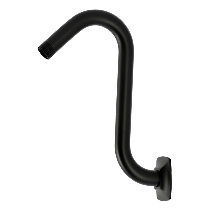 Kingston Gehry K152AK10 S-Shape Shower Arm with Square Flange, Matte Black