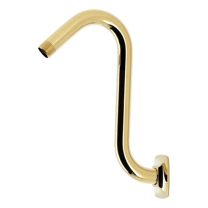 Kingston Gehry K152AK12 S-Shape Shower Arm with Square Flange, Polished Brass