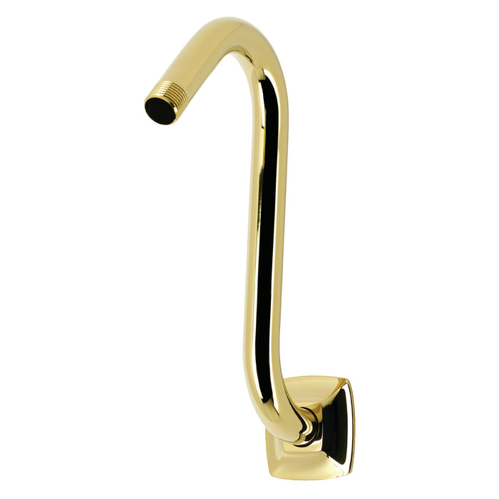 Kingston Gehry K152AK12 S-Shape Shower Arm with Square Flange, Polished Brass
